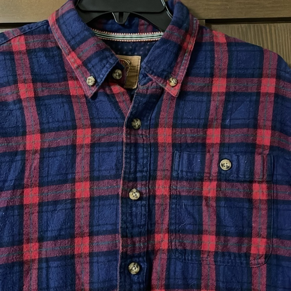 Boston Traders Luxury Vintage Plaid Flannel Button Down Shirt Size Large - Picture 3 of 7